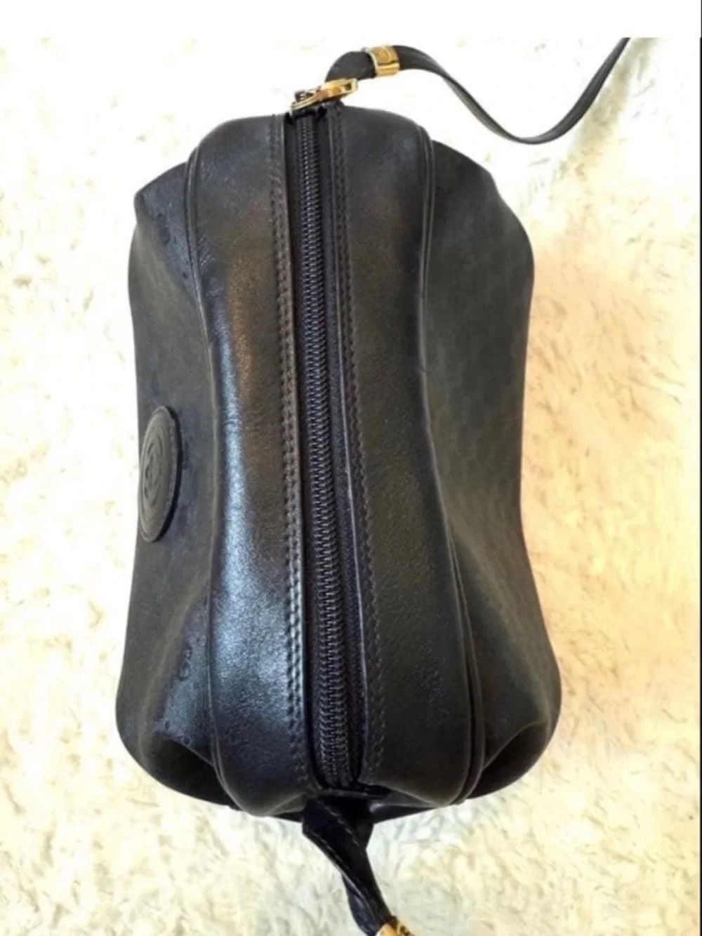 Gucci Black Embossed GG Leather Crossbody Bag